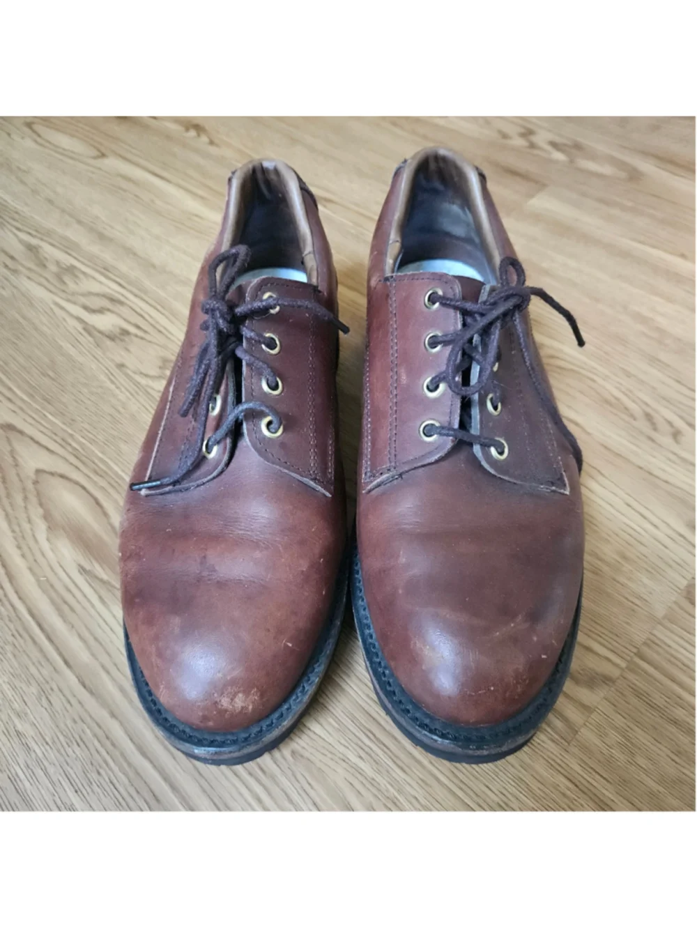 Filson Brown Leather Lace Up Shoes Vibram Mens 9 EE